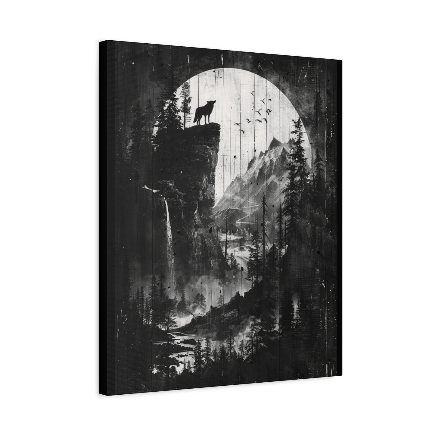 Wolf- Artistic Wolf Wall Art, Canvas Print, Nature Decor, Home Aesthetic, Unique Gift, Wall Decor, Modern Art Rhythm & Drip Canvas Rhythm & Drip Apparel