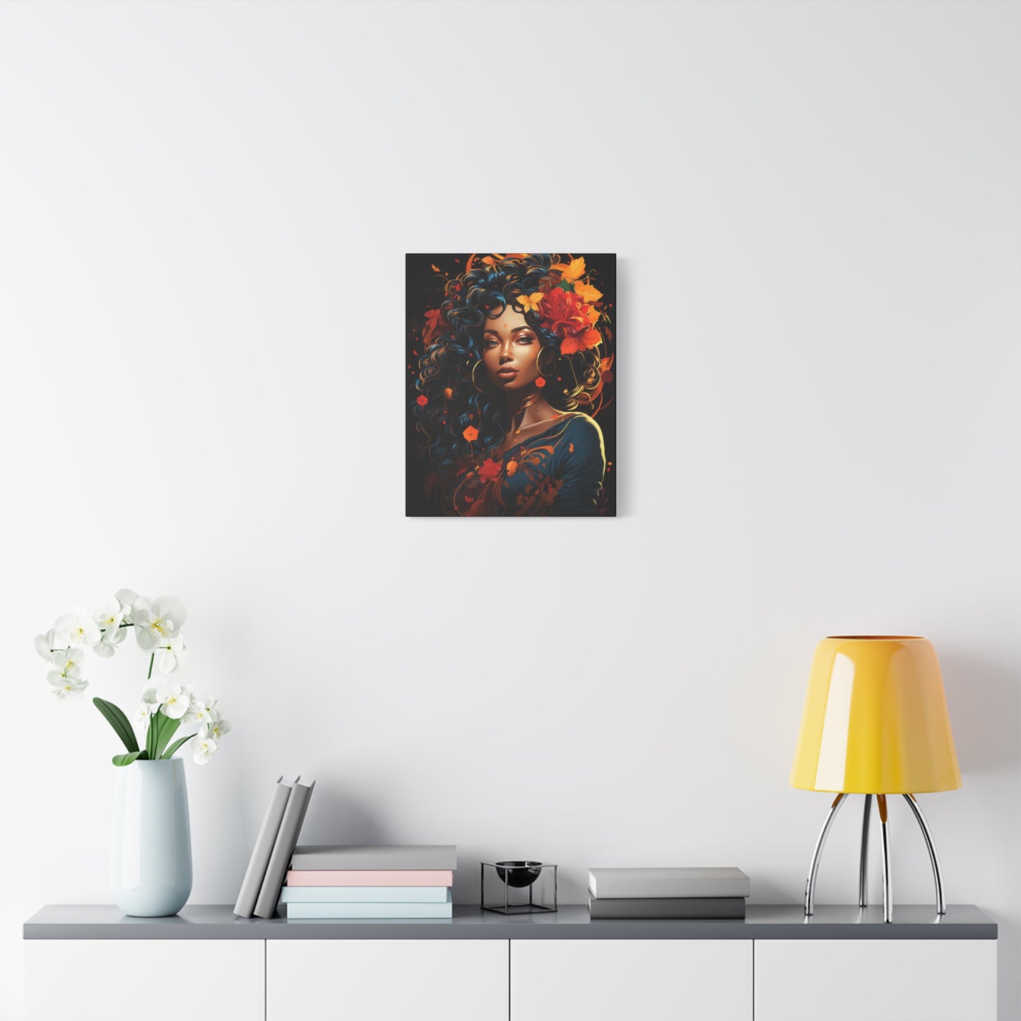 Woman- Bold Afro Woman Canvas Art, Black Art Print, Floral Wall Decor, Modern Home Decor, African American Artwork Rhythm & Drip Canvas Rhythm & Drip Apparel