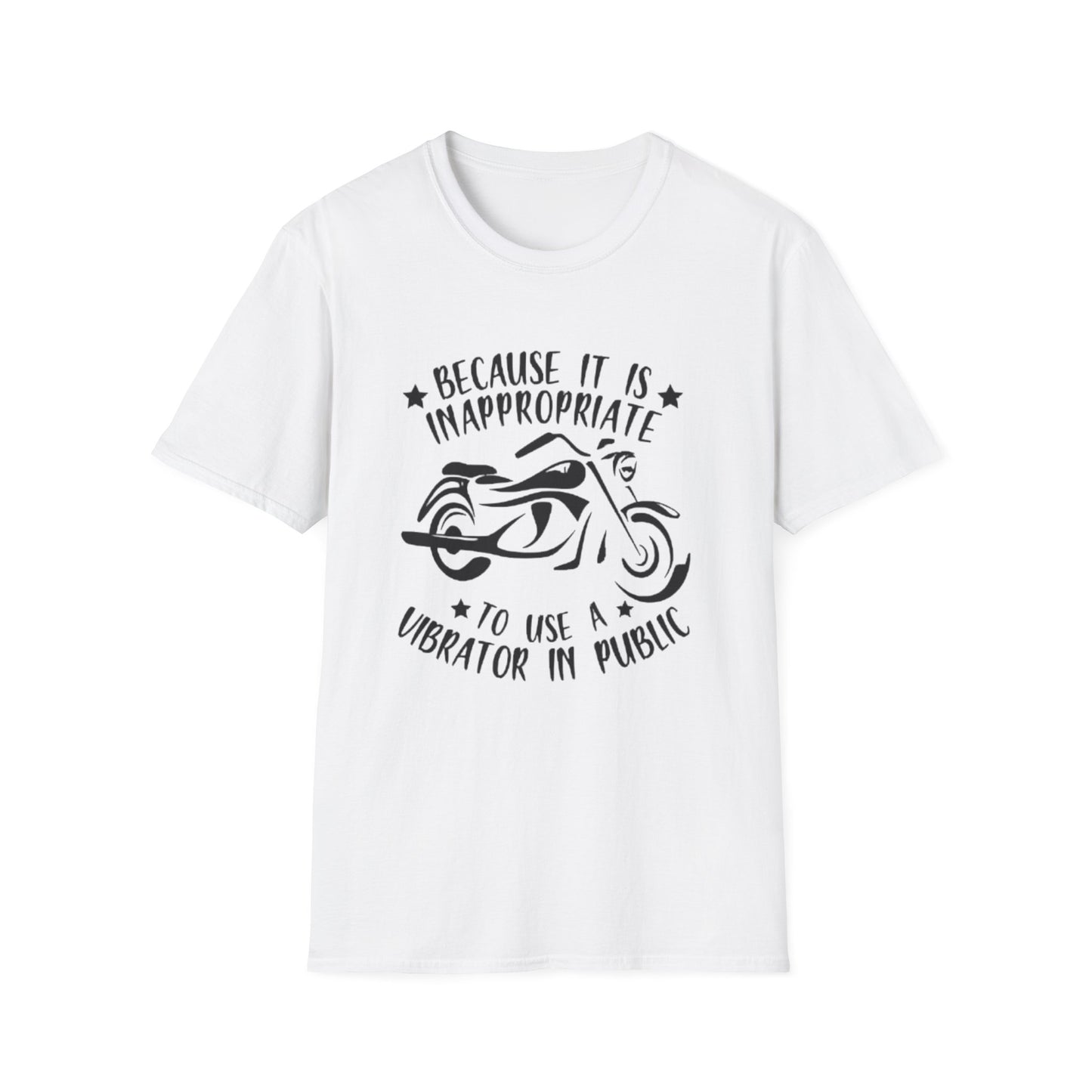 Because Using A Vibrator In Public Is Inappropriate T-Shirt White Printify T-Shirt Rhythm & Drip Apparel