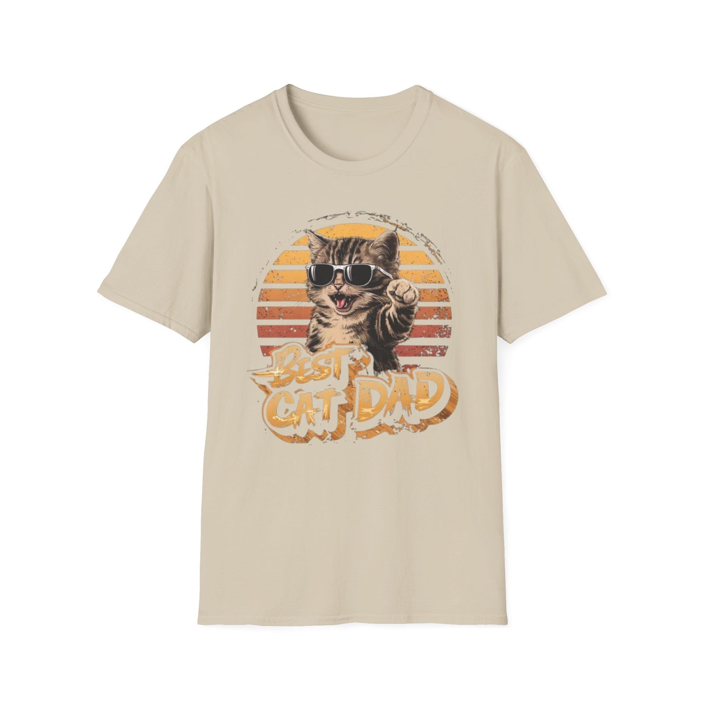 Best Cat Dad T-Shirt Sand Printify T-Shirt Rhythm & Drip Apparel