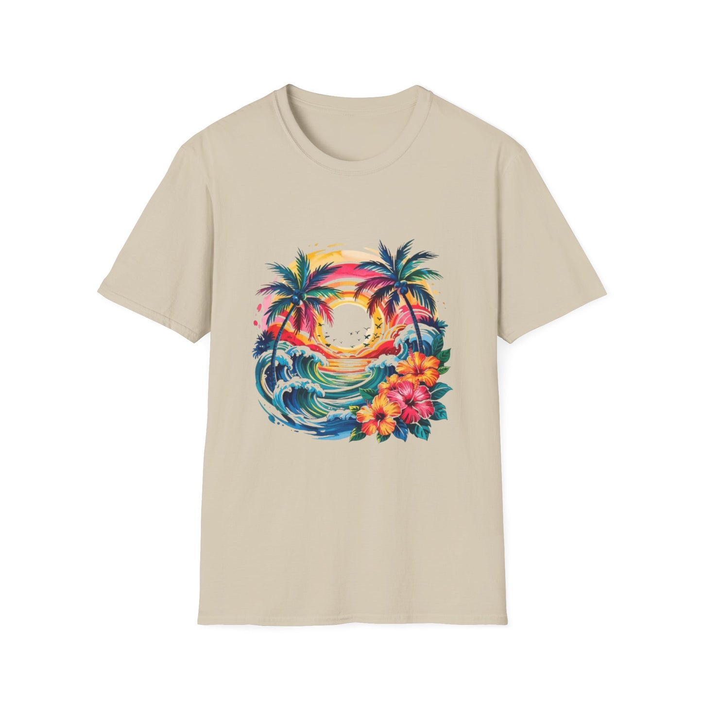 Summer- Tropical Sunset T-Shirt Sand Printify T-Shirt Rhythm & Drip Apparel
