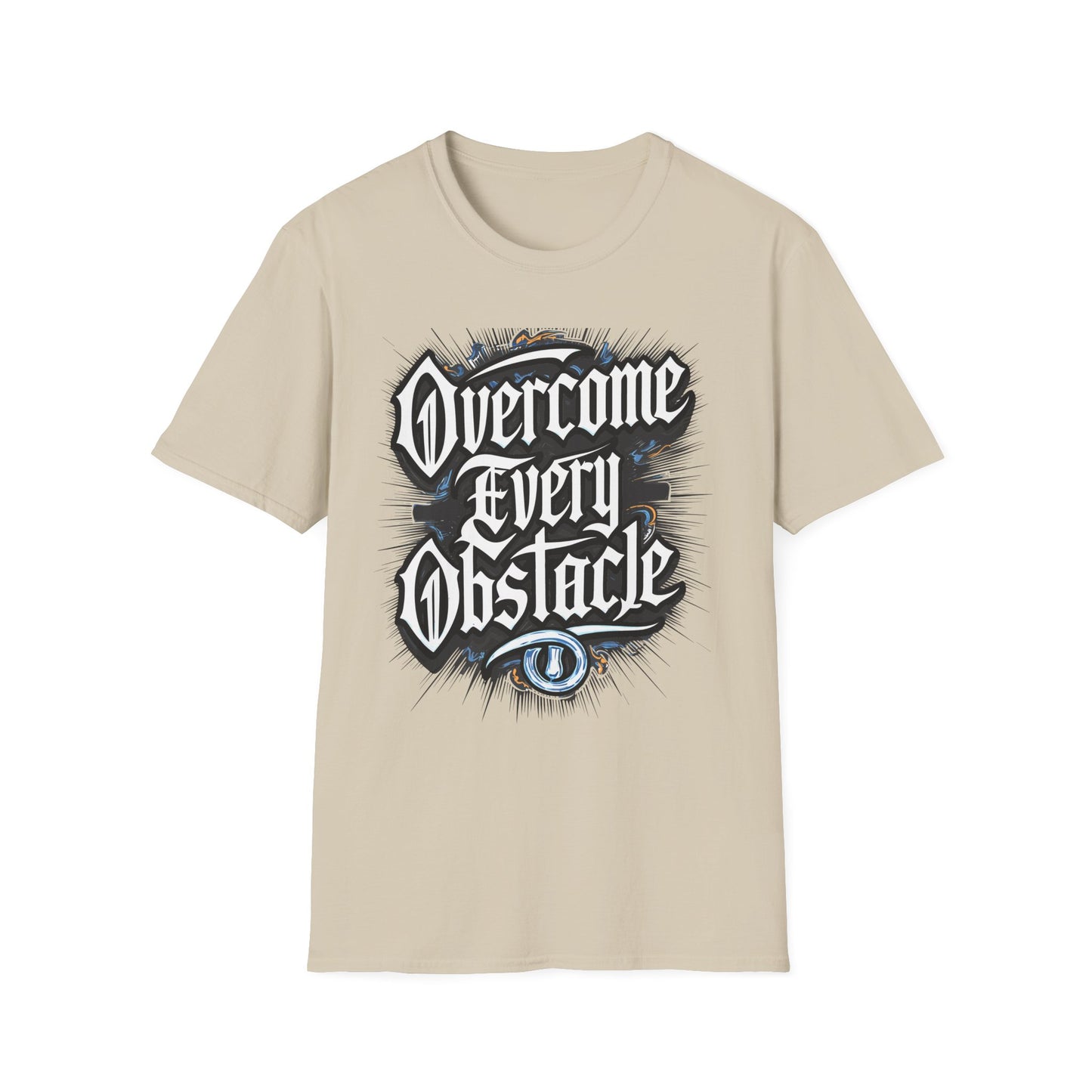 Inspirational Unisex Softstyle T-Shirt – "Overcome Every Obstacle"