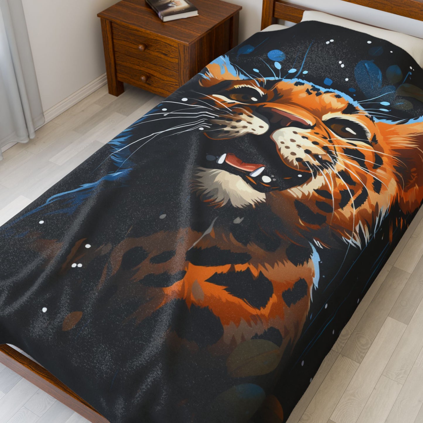 Leopard- Cozy Wildlife Plush Blanket - Perfect for Kids, Home Decor, Gifts, Camping, Animal Lovers Printify All Over Prints Rhythm & Drip Apparel