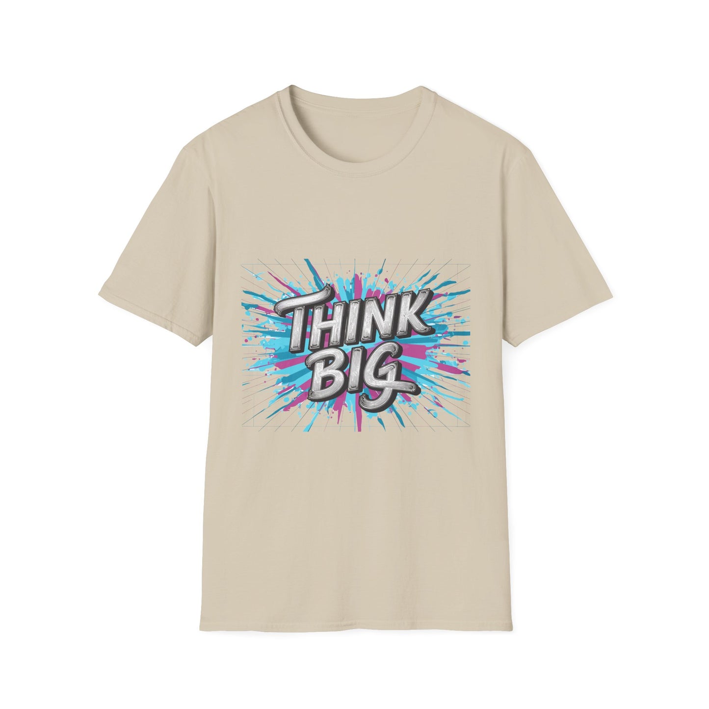 Inspirational Unisex Softstyle T-Shirt - 'Think Big' Motivational Graphic Tee