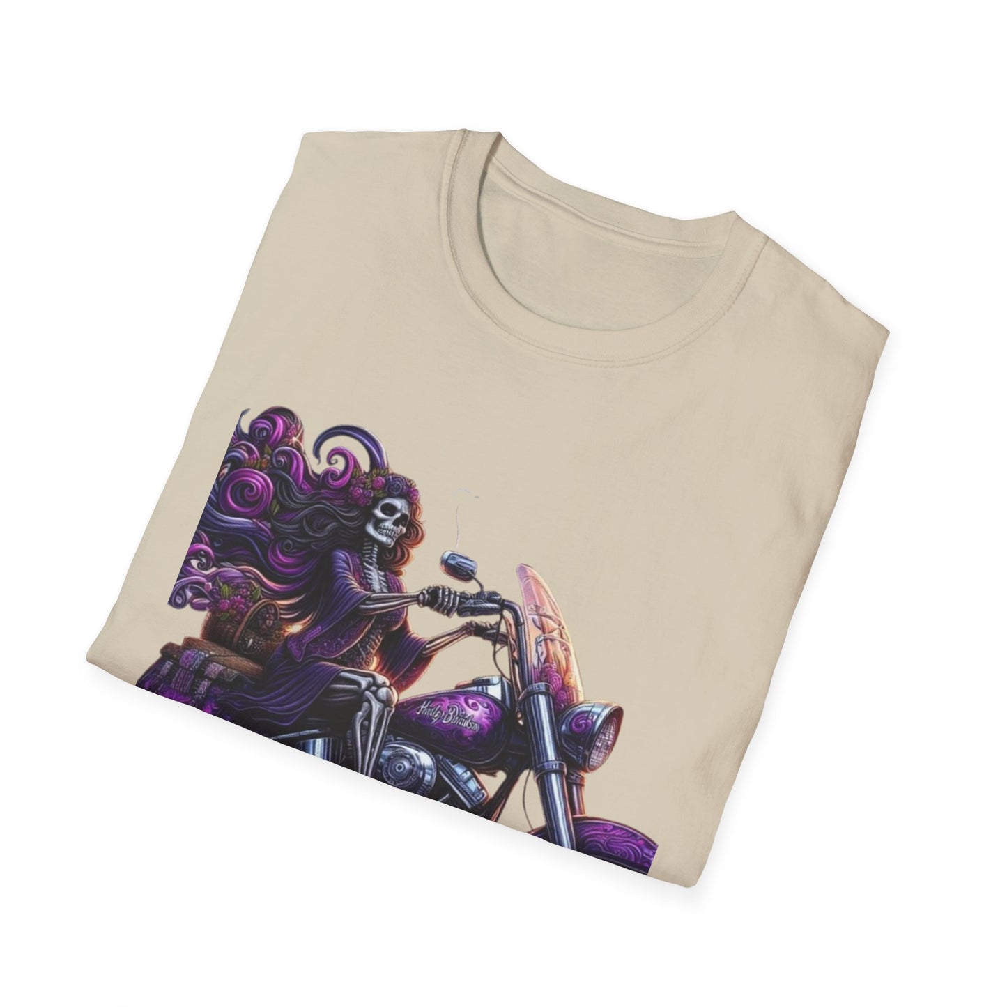Woman Skeleton Biker T-Shirt Printify T-Shirt Rhythm & Drip Apparel