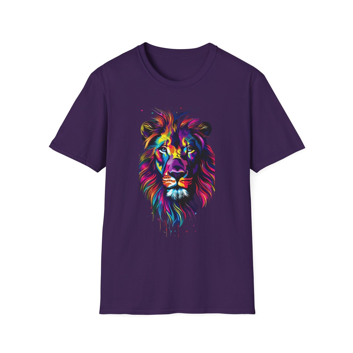 Vibrant Lion Graphic T-Shirt Purple Printify T-Shirt Rhythm & Drip Apparel