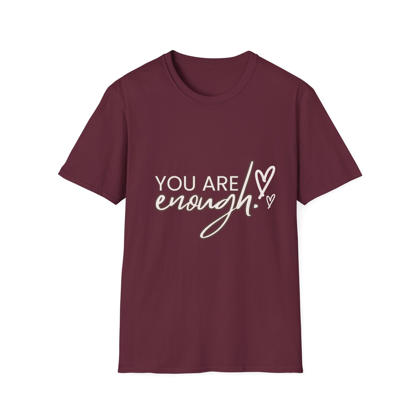 You are enough T-Shirt Maroon Printify T-Shirt Rhythm & Drip Apparel