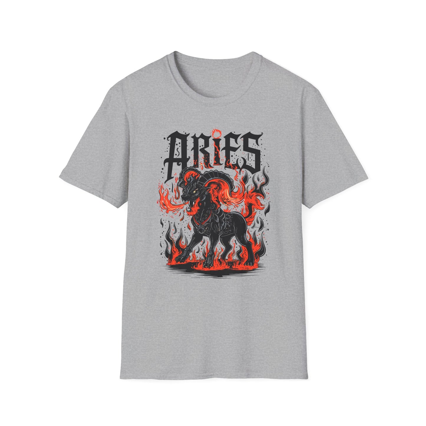 Aries Zodiac Graphic T-Shirt Sport Grey Printify T-Shirt Rhythm & Drip Apparel