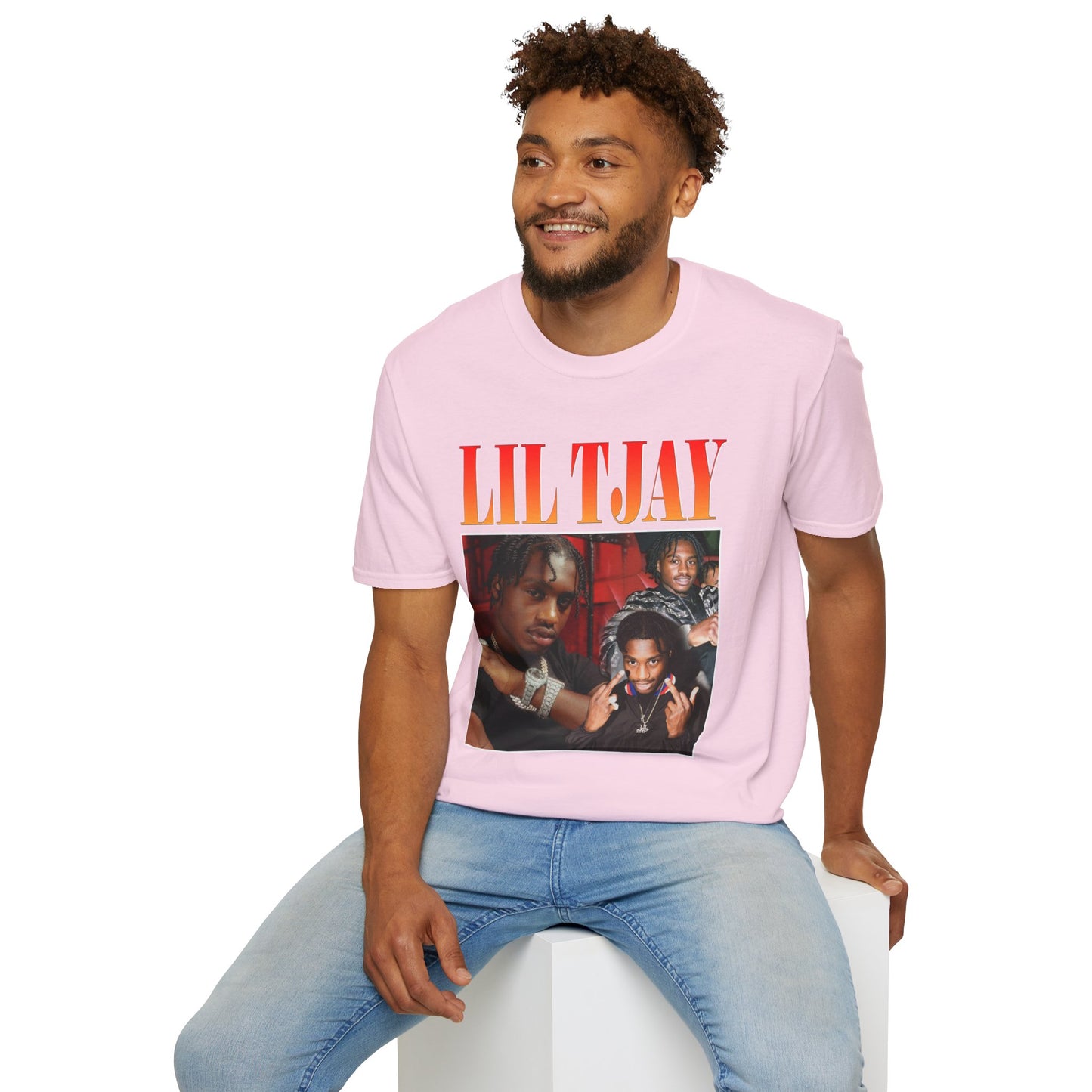 Lil Tjay Unisex Softstyle T-Shirt - Retro Graphic Tee for Music Fans - Rhythm & Drip