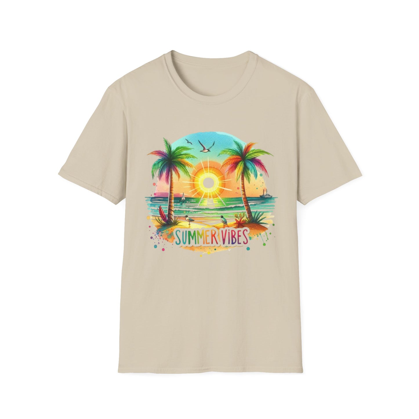 Summer- Vibrant Summer Vibes T-Shirt Sand Printify T-Shirt Rhythm & Drip Apparel