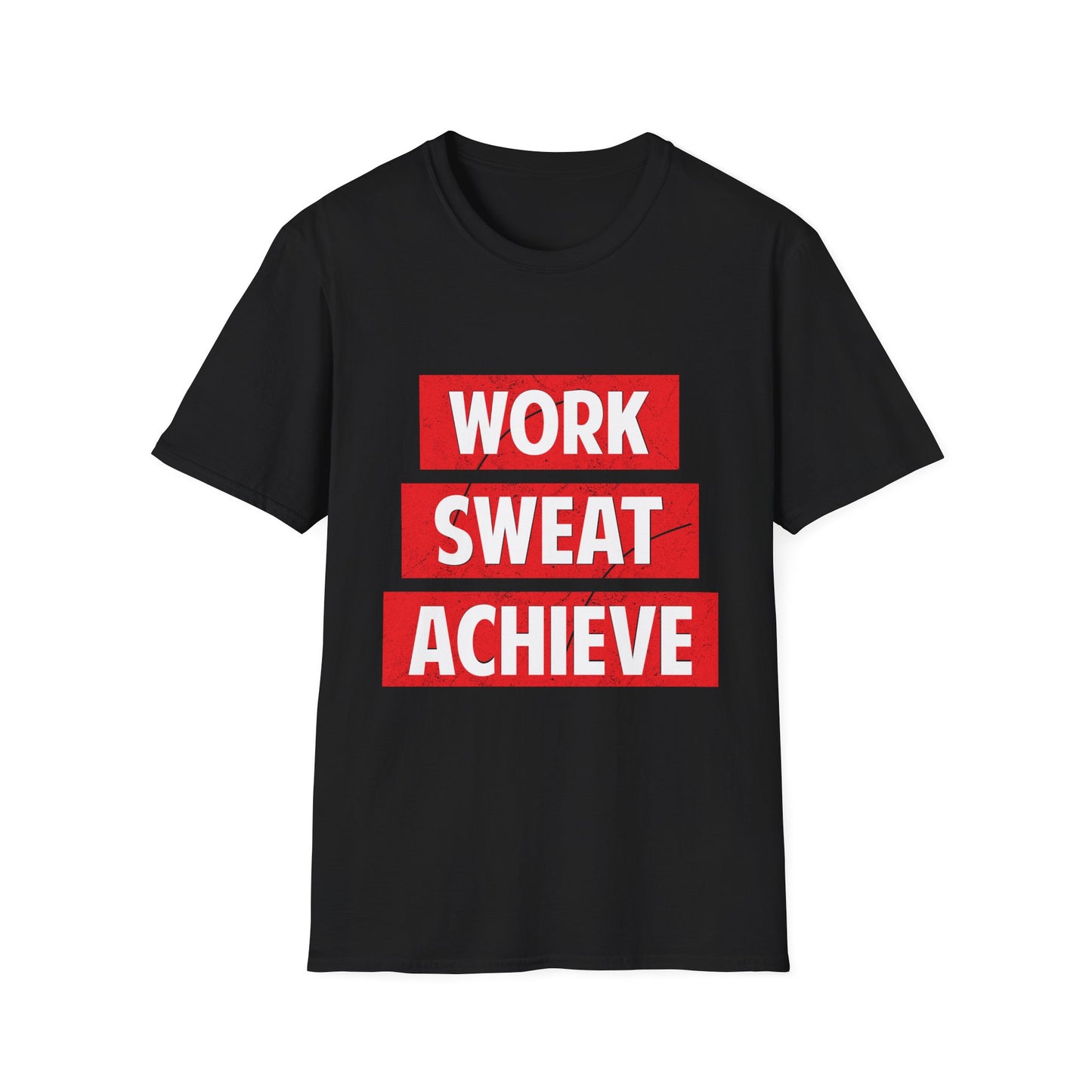 Work Sweat Achieve T-Shirt Black Printify T-Shirt Rhythm & Drip Apparel