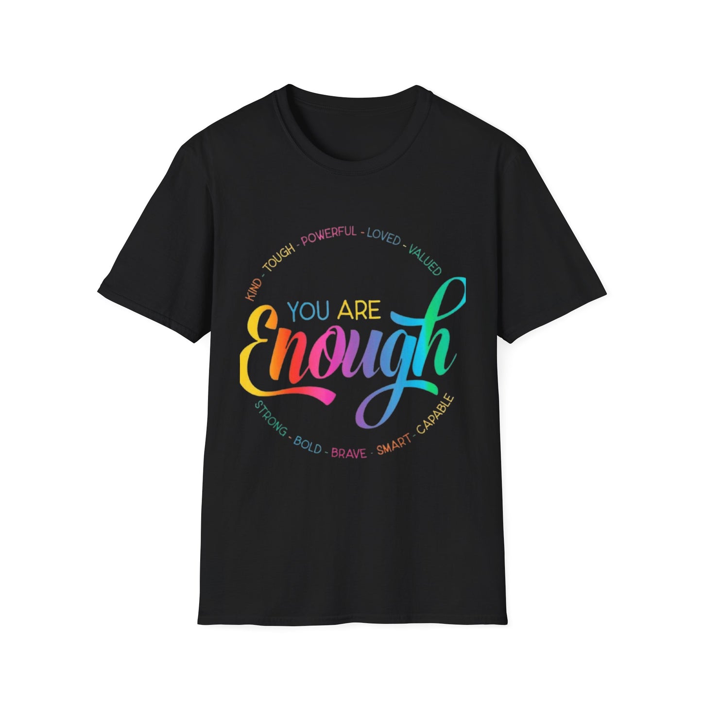 You Are Enough Tee Black Printify T-Shirt Rhythm & Drip Apparel