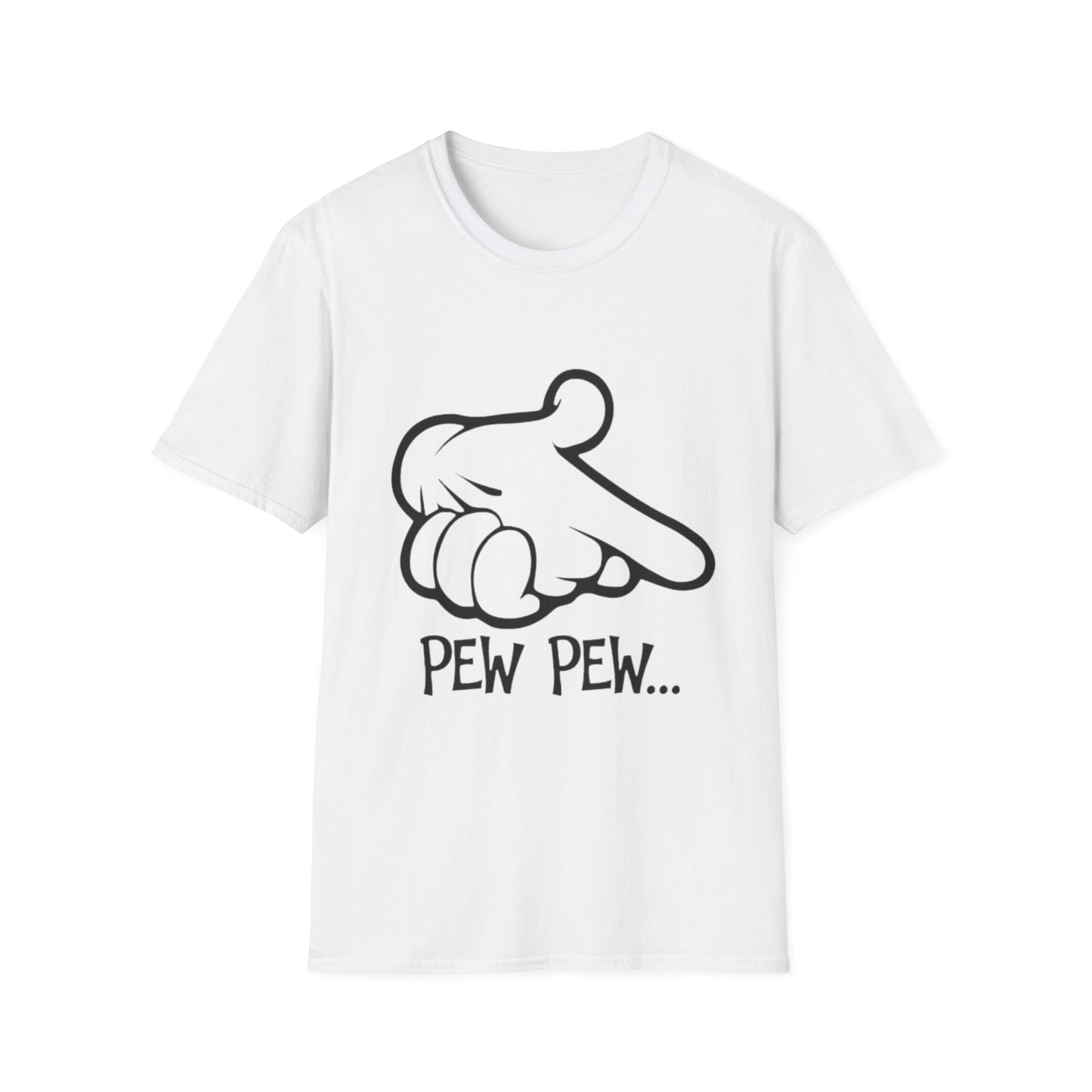 Fun 'Pew Pew' Unisex Softstyle T-Shirt - Casual Graphic Tee for Gamers