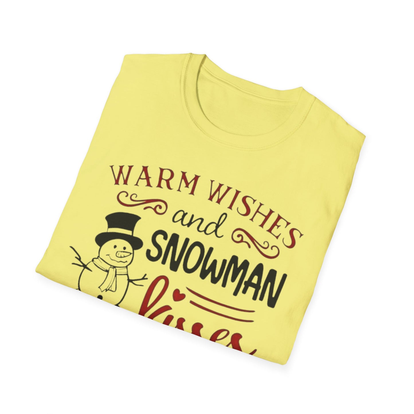 Winter- Warm Wishes Snowman Kisses T-Shirt Printify T-Shirt Rhythm & Drip Apparel