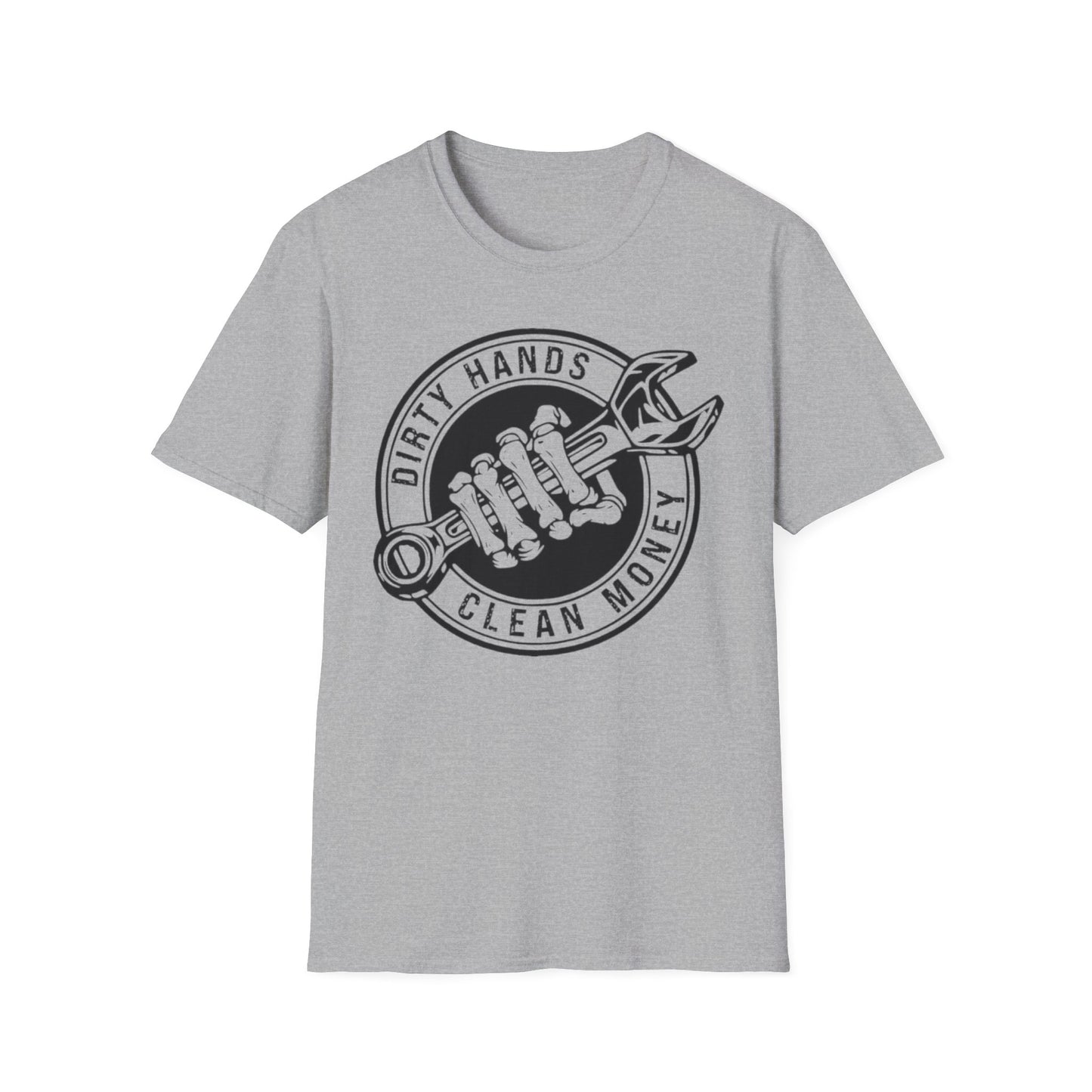 Dirty Hands Clean Money Unisex T-Shirt Sport Grey Printify T-Shirt Rhythm & Drip Apparel