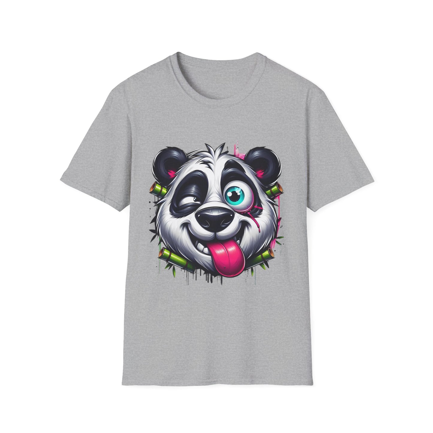 Vibrant Panda Graphic Tee Sport Grey Printify T-Shirt Rhythm & Drip Apparel