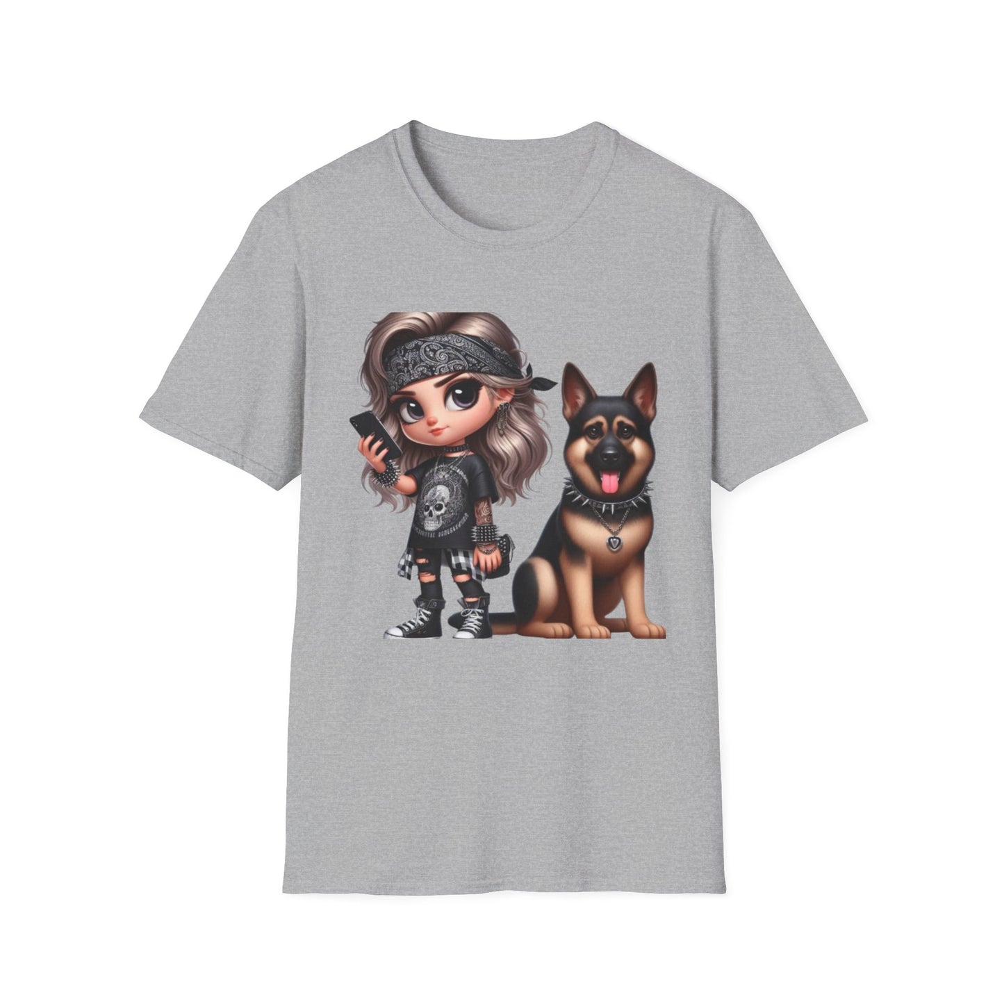 A Girl And Her Dog 1 T-Shirt Sport Grey Printify T-Shirt Rhythm & Drip Apparel