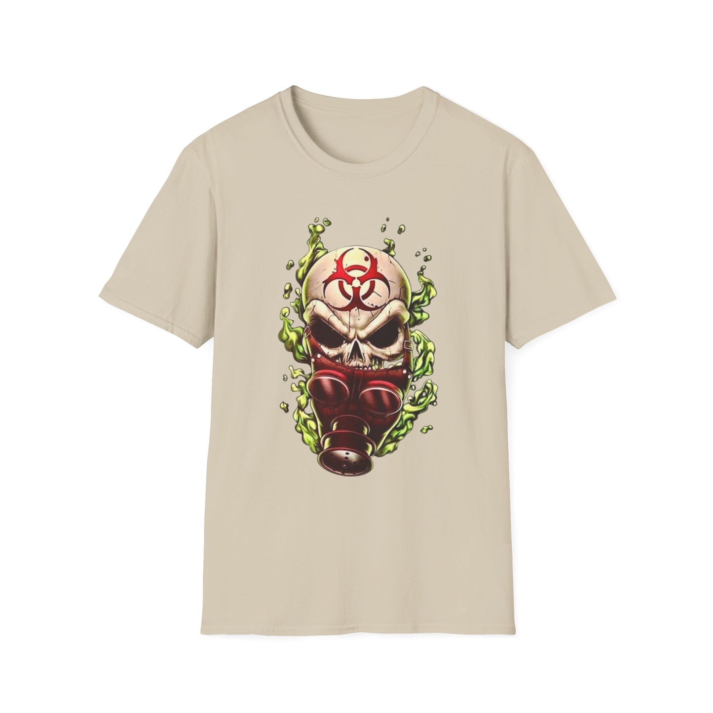 Biohazard Skull Unisex T-Shirt Sand Printify T-Shirt Rhythm & Drip Apparel