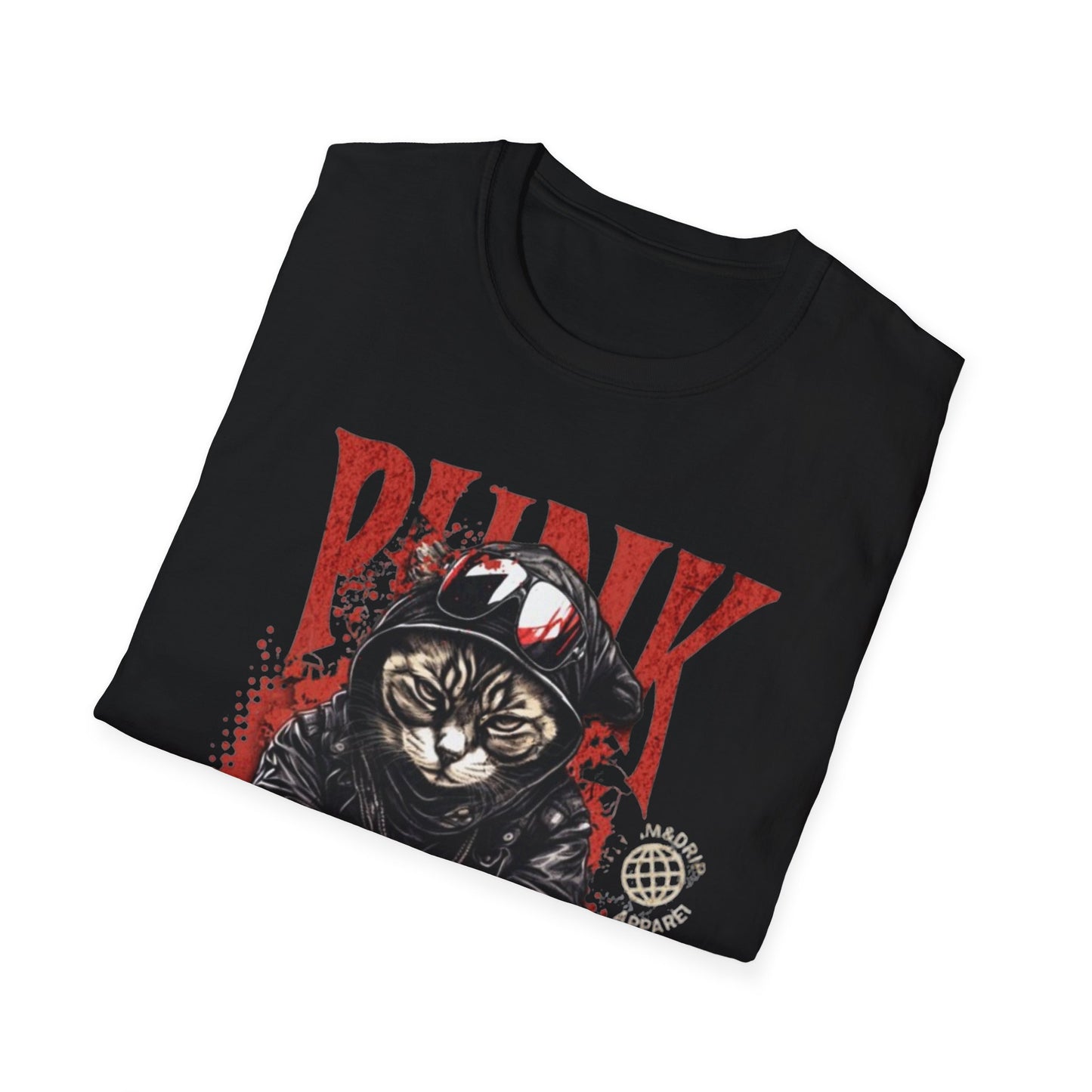 Punk Cat T-Shirt Printify T-Shirt Rhythm & Drip Apparel