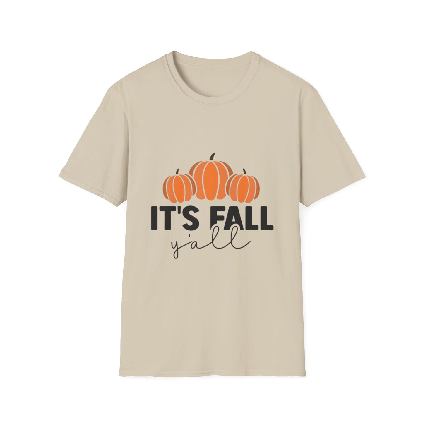 Fall- It's Fall Yall T-Shirt Sand Printify T-Shirt Rhythm & Drip Apparel