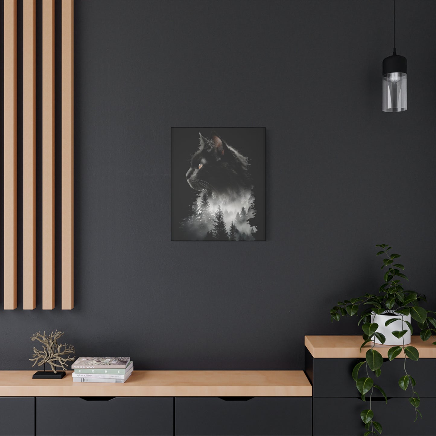 Cat- Mystical Cat Forest Canvas Print, Home Decor Art, Cat Lover Gift, Unique Wall Art, Pet Memorial Rhythm & Drip Canvas Rhythm & Drip Apparel