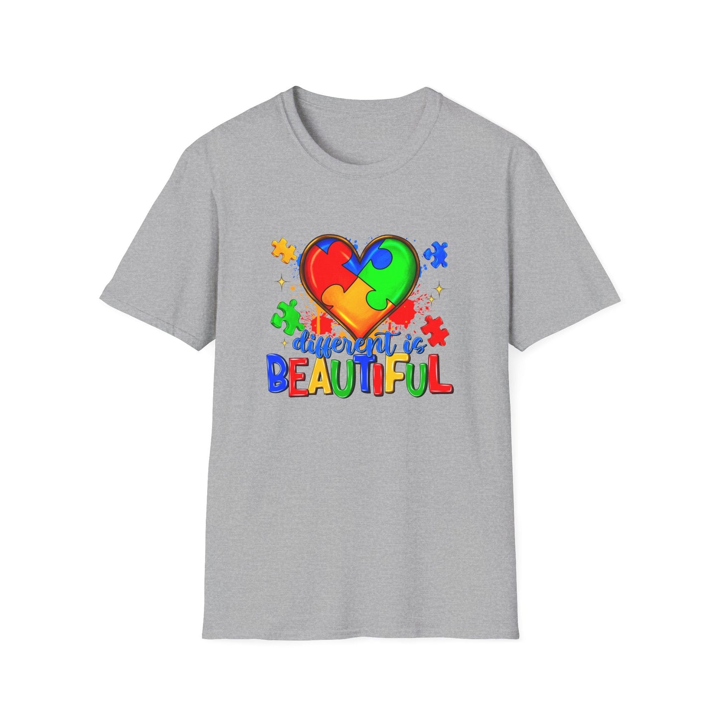Autism Puzzle Heart T-Shirt Sport Grey Printify T-Shirt Rhythm & Drip Apparel