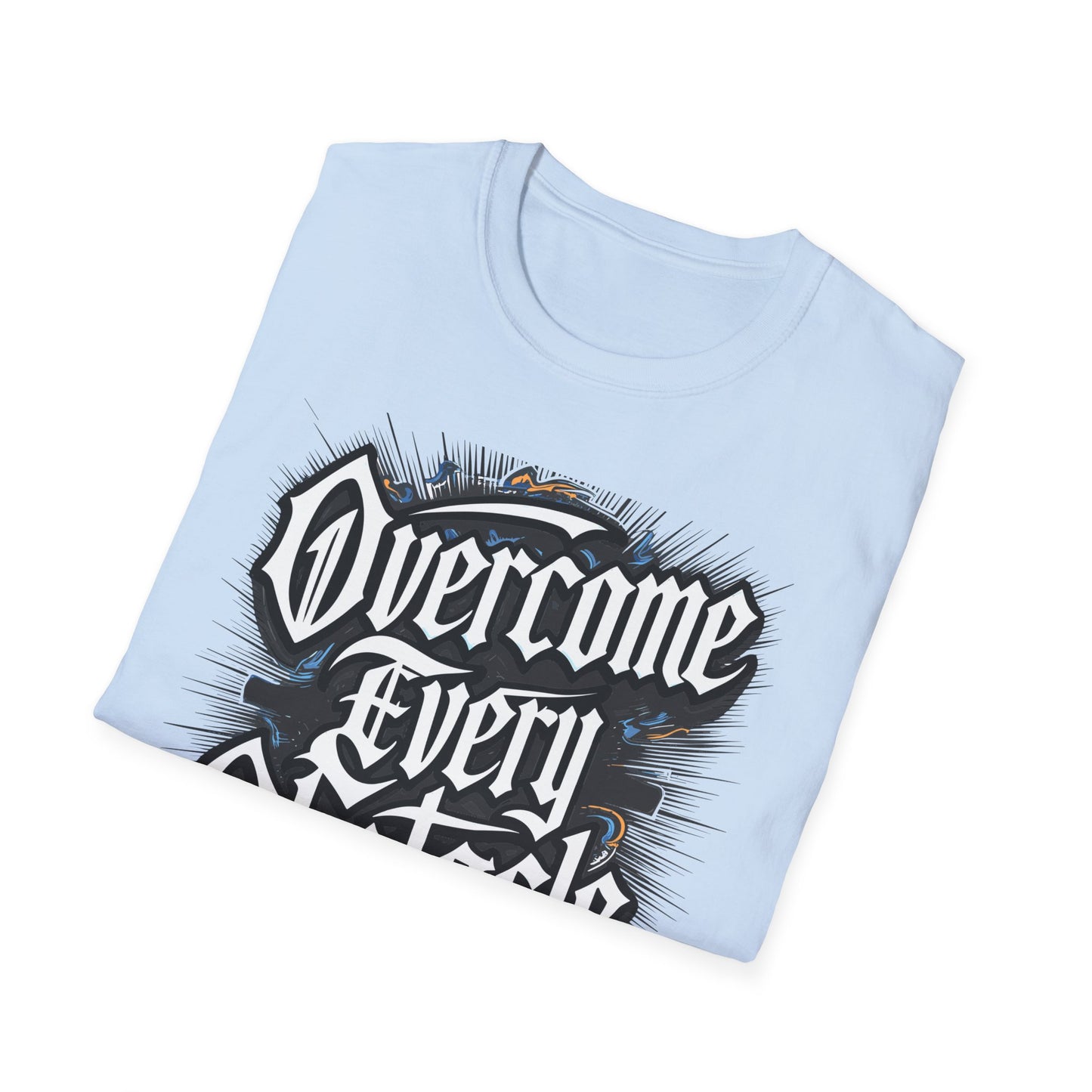 Inspirational Unisex Softstyle T-Shirt – "Overcome Every Obstacle"