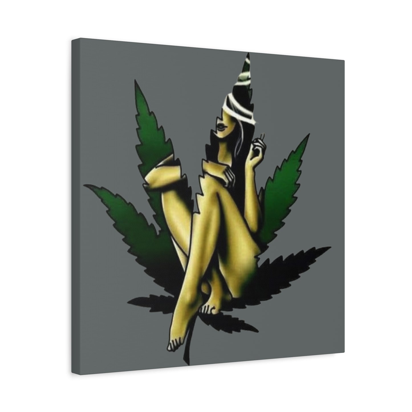 420- Artistic Cannabis Wall Canvas, Stretched Wall Art, Home Decor, Unique Gift, Bohemian Vibe, Chill Atmosphere Rhythm & Drip Canvas Rhythm & Drip Apparel