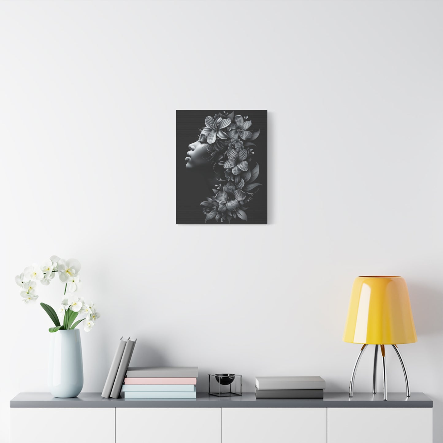 Woman- Bold Afro Woman Canvas Art, Black Art Print, Floral Wall Decor, Modern Home Decor, African American Artwork Printify Canvas Rhythm & Drip Apparel