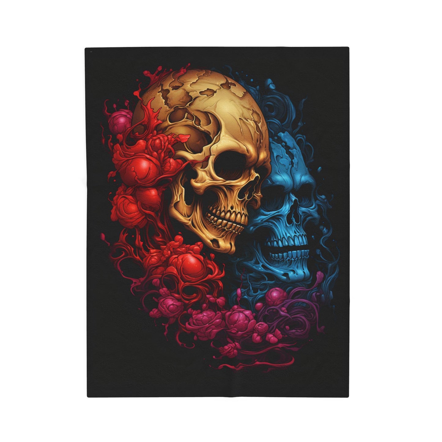 Skull- Gothic Skull Plush Blanket | Cozy Decor for Halloween, Gothic Home, Gifts, Wall Art, Throws 30" × 40" Rhythm & Drip All Over Prints Rhythm & Drip Apparel