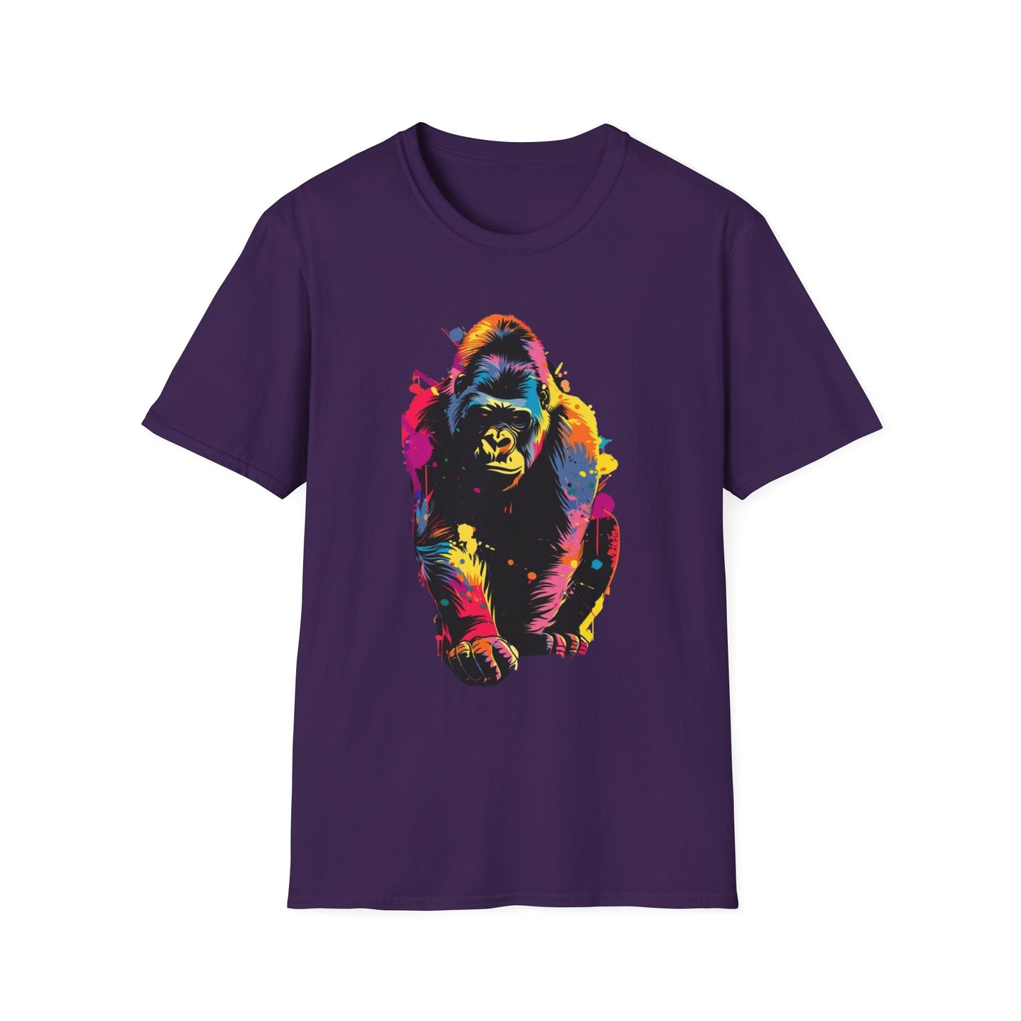 Vibrant Gorilla Art Tee Purple Printify T-Shirt Rhythm & Drip Apparel