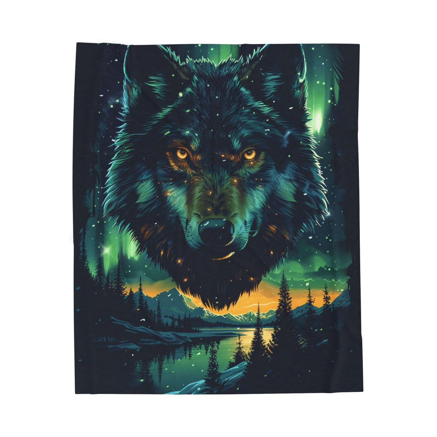 Wolf- Majestic Wolf Velveteen Plush Blanket | Cozy Home Decor, Perfect Gift for Animal Lovers, Camping, or Winter 50" × 60" Printify All Over Prints Rhythm & Drip Apparel