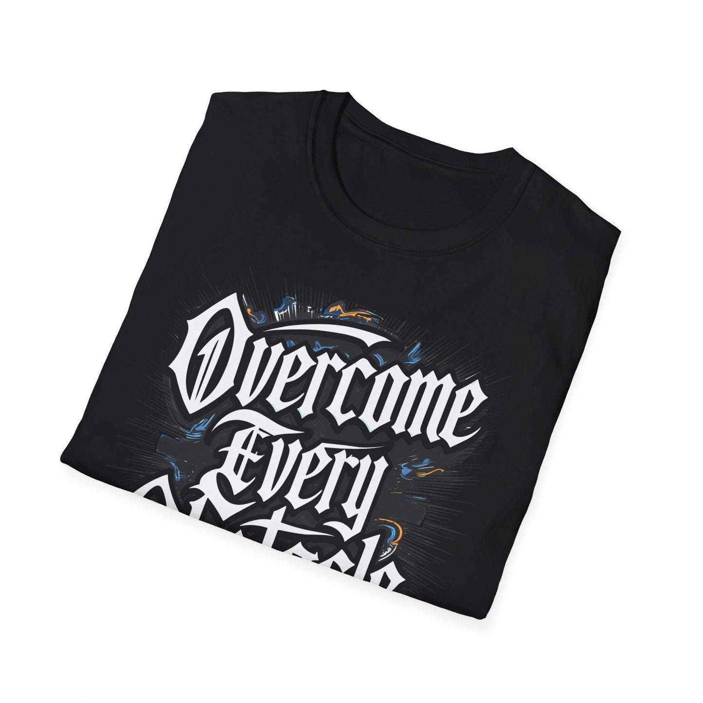 Inspirational Unisex Softstyle T-Shirt – "Overcome Every Obstacle"