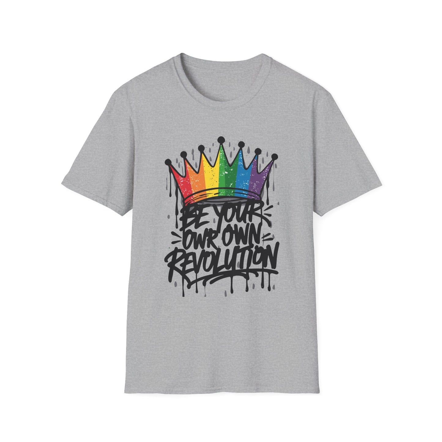 Be Your Own Revolution LGTBQ T-Shirt Sport Grey Printify T-Shirt Rhythm & Drip Apparel