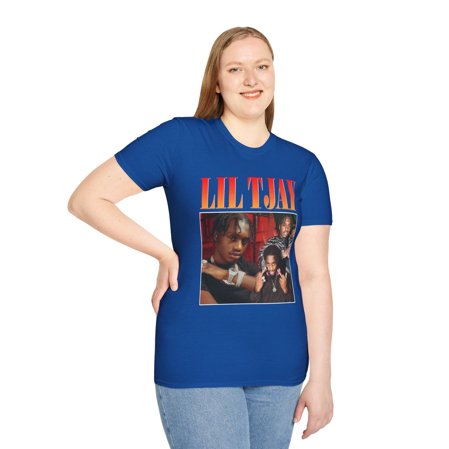 Lil Tjay Unisex Softstyle T-Shirt - Retro Graphic Tee for Music Fans - Rhythm & Drip