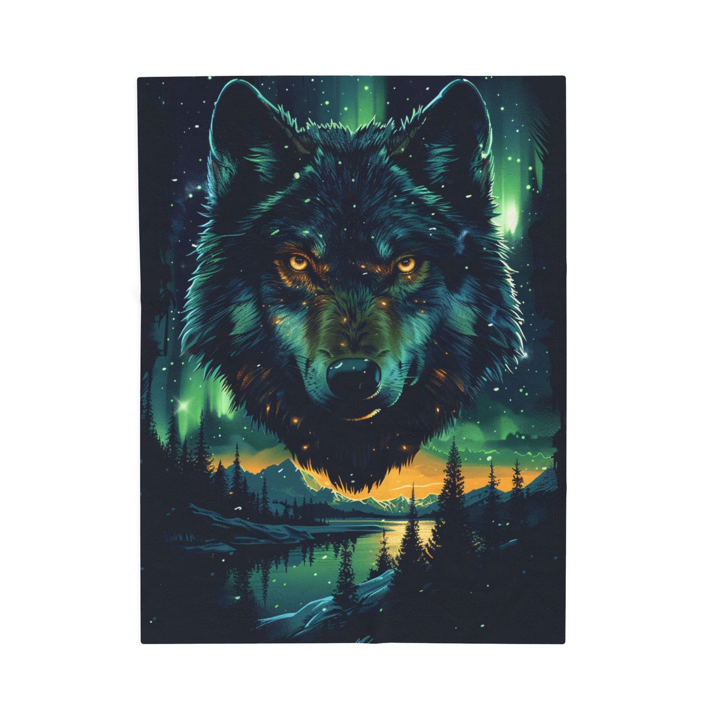 Wolf- Majestic Wolf Velveteen Plush Blanket | Cozy Home Decor, Perfect Gift for Animal Lovers, Camping, or Winter 30" × 40" Printify All Over Prints Rhythm & Drip Apparel