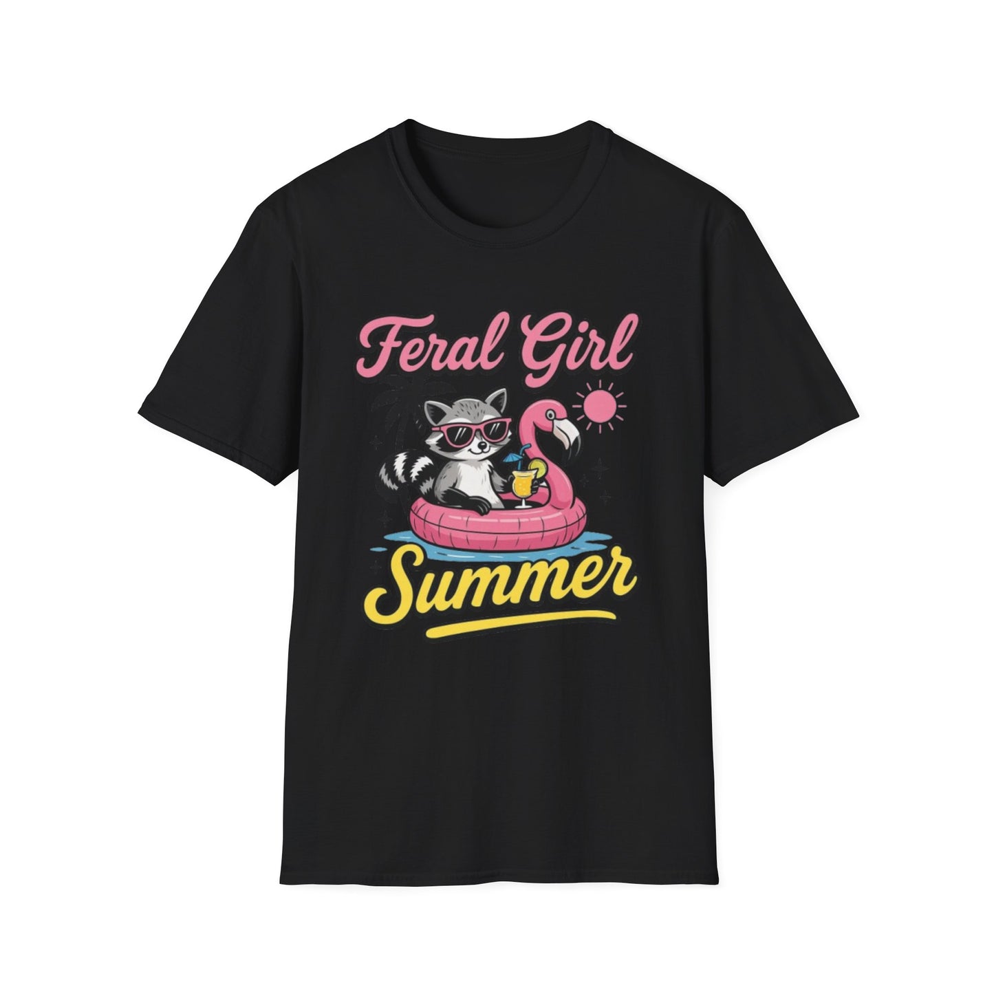 Summer- Feral Girl Summer T-Shirt Black Printify T-Shirt Rhythm & Drip Apparel