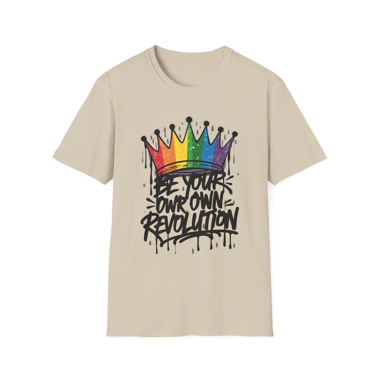 Be Your Own Revolution LGTBQ T-Shirt Sand Printify T-Shirt Rhythm & Drip Apparel