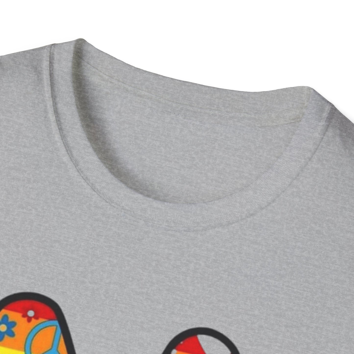 Colorful Peace and Love T-Shirt Printify T-Shirt Rhythm & Drip Apparel