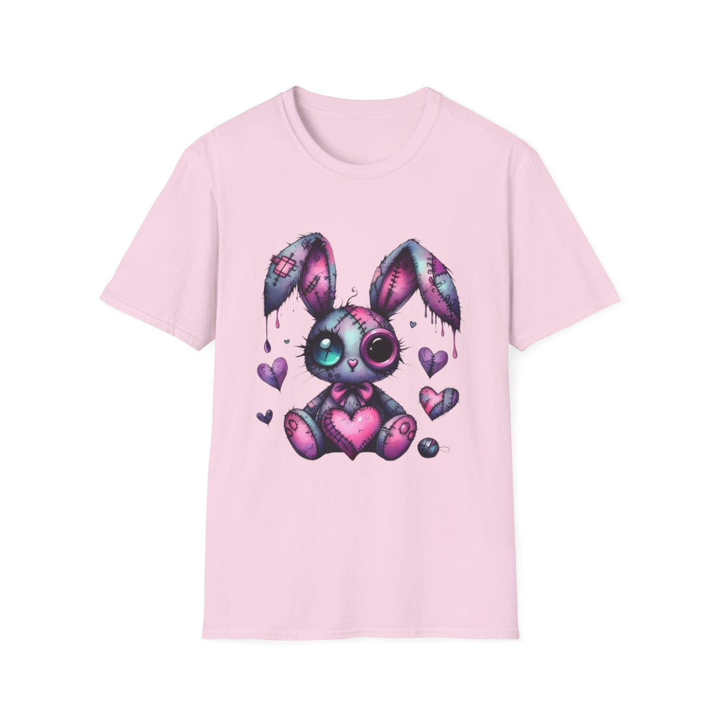 Playful Bunny Graphic T-Shirt - Softstyle Unisex Tee for Cute & Unique Casual Wear