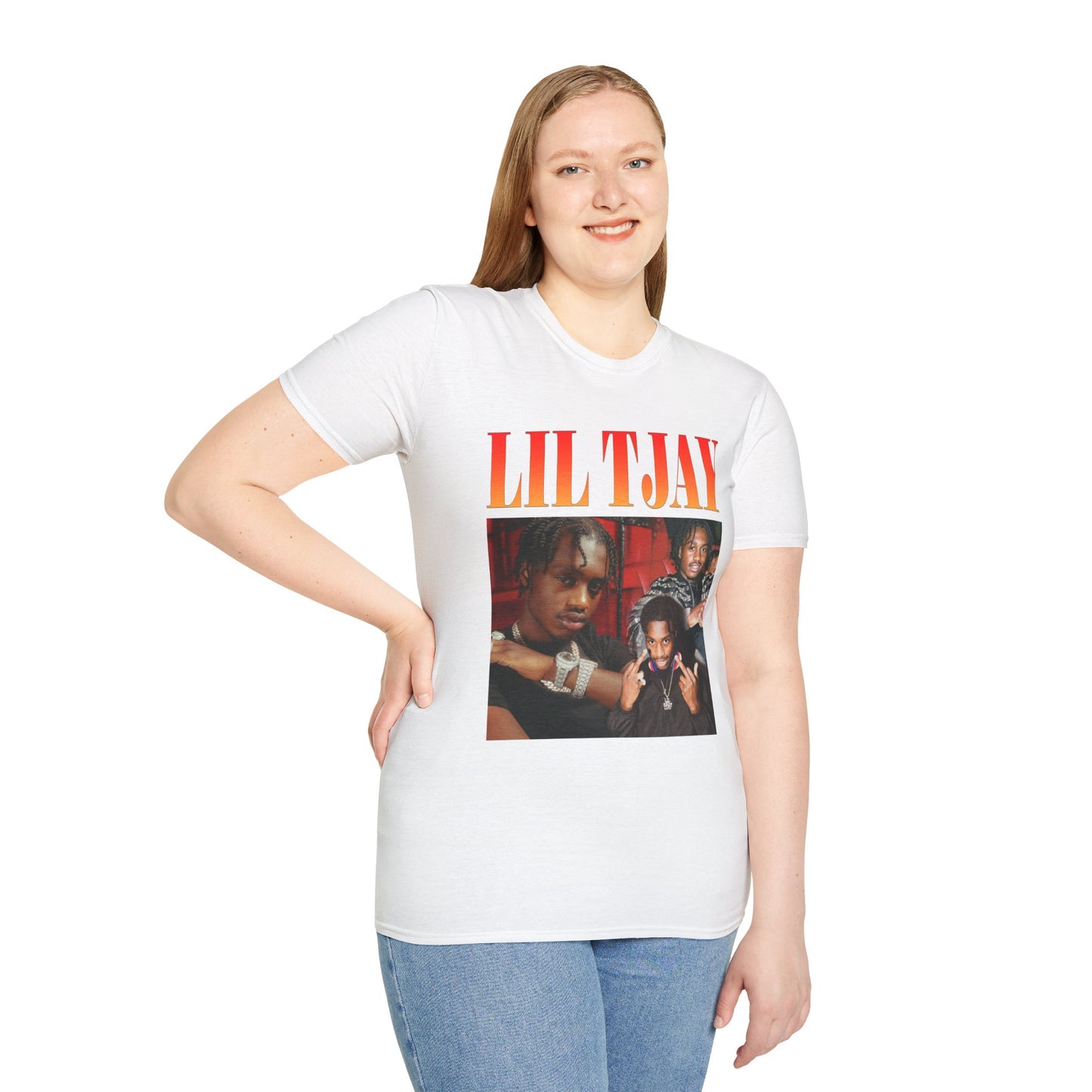 Lil Tjay Unisex Softstyle T-Shirt - Retro Graphic Tee for Music Fans - Rhythm & Drip
