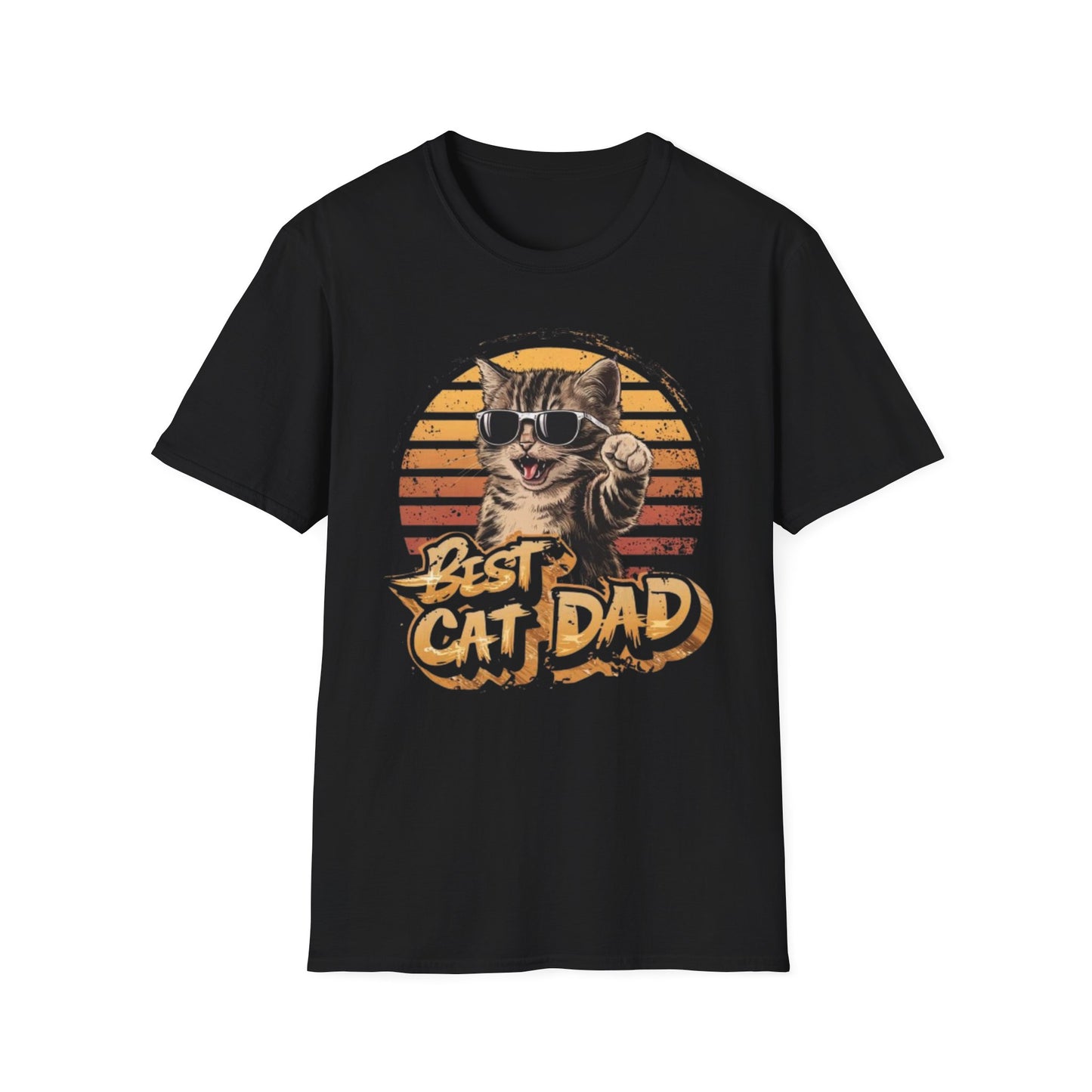 Best Cat Dad T-Shirt Black Printify T-Shirt Rhythm & Drip Apparel
