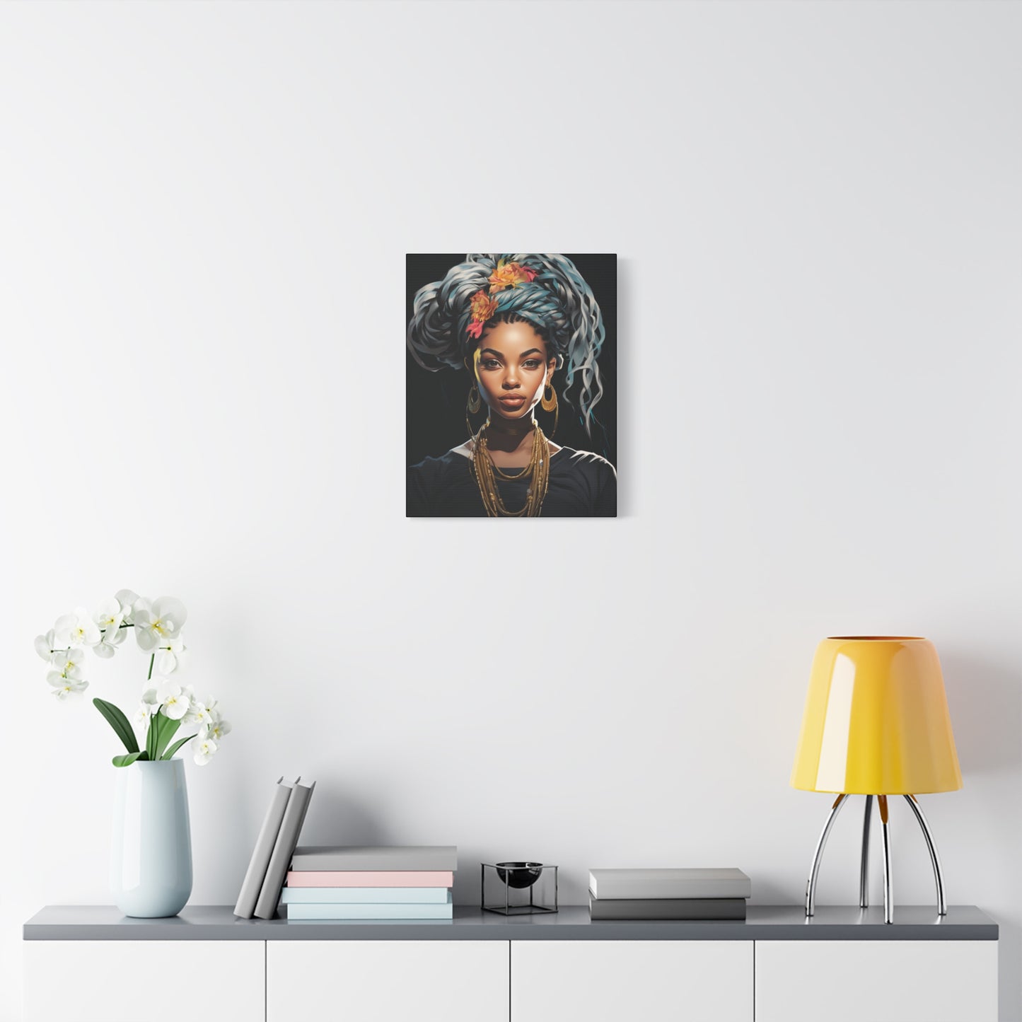 Woman- Bold Afro Woman Canvas Art, Black Art Print, Floral Wall Decor, Modern Home Decor, African American Artwork Rhythm & Drip Canvas Rhythm & Drip Apparel