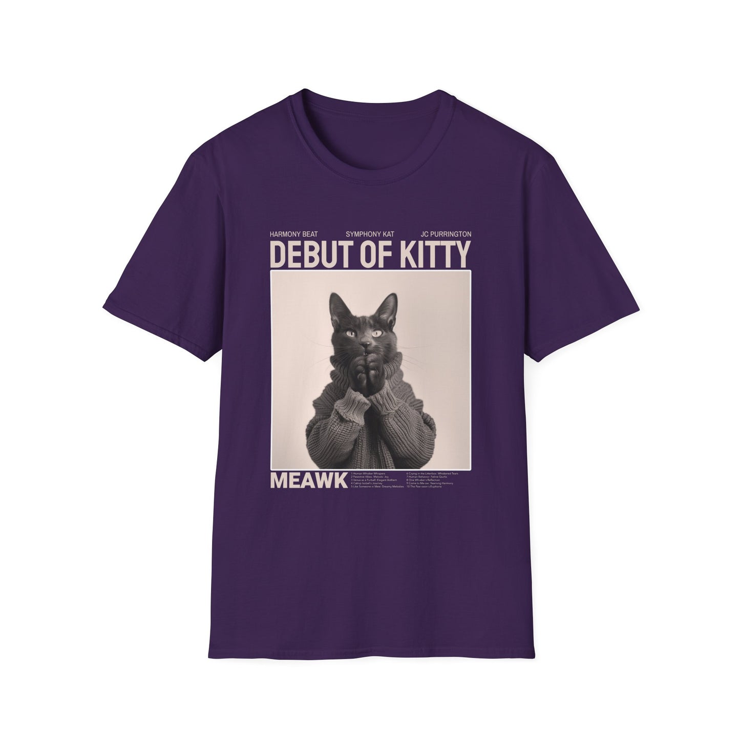 Music- Debut of Kitty T-Shirt Purple Printify T-Shirt Rhythm & Drip Apparel
