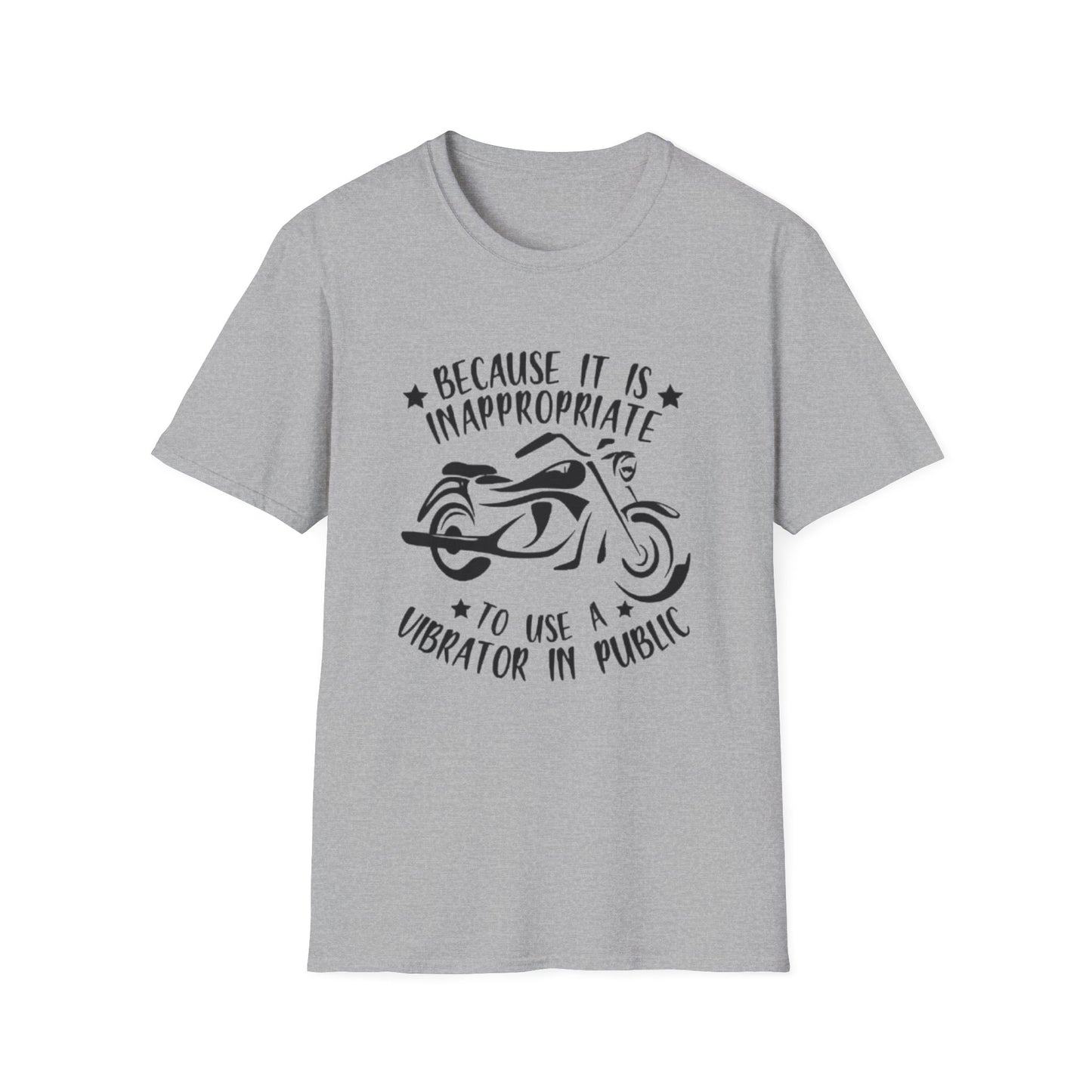 Because Using A Vibrator In Public Is Inappropriate T-Shirt Sport Grey Printify T-Shirt Rhythm & Drip Apparel