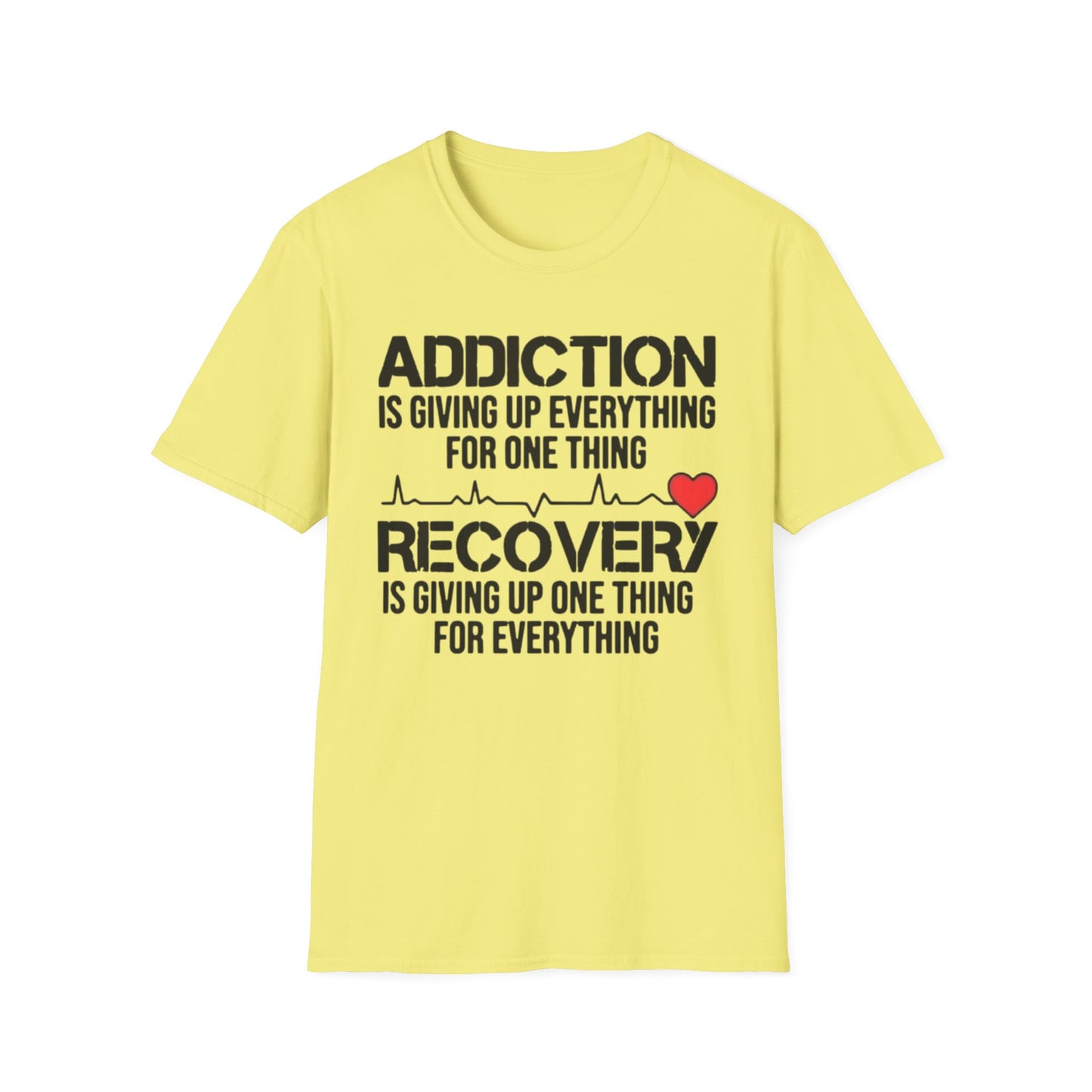 Addiction Recovery Awareness T-Shirt Cornsilk Printify T-Shirt Rhythm & Drip Apparel