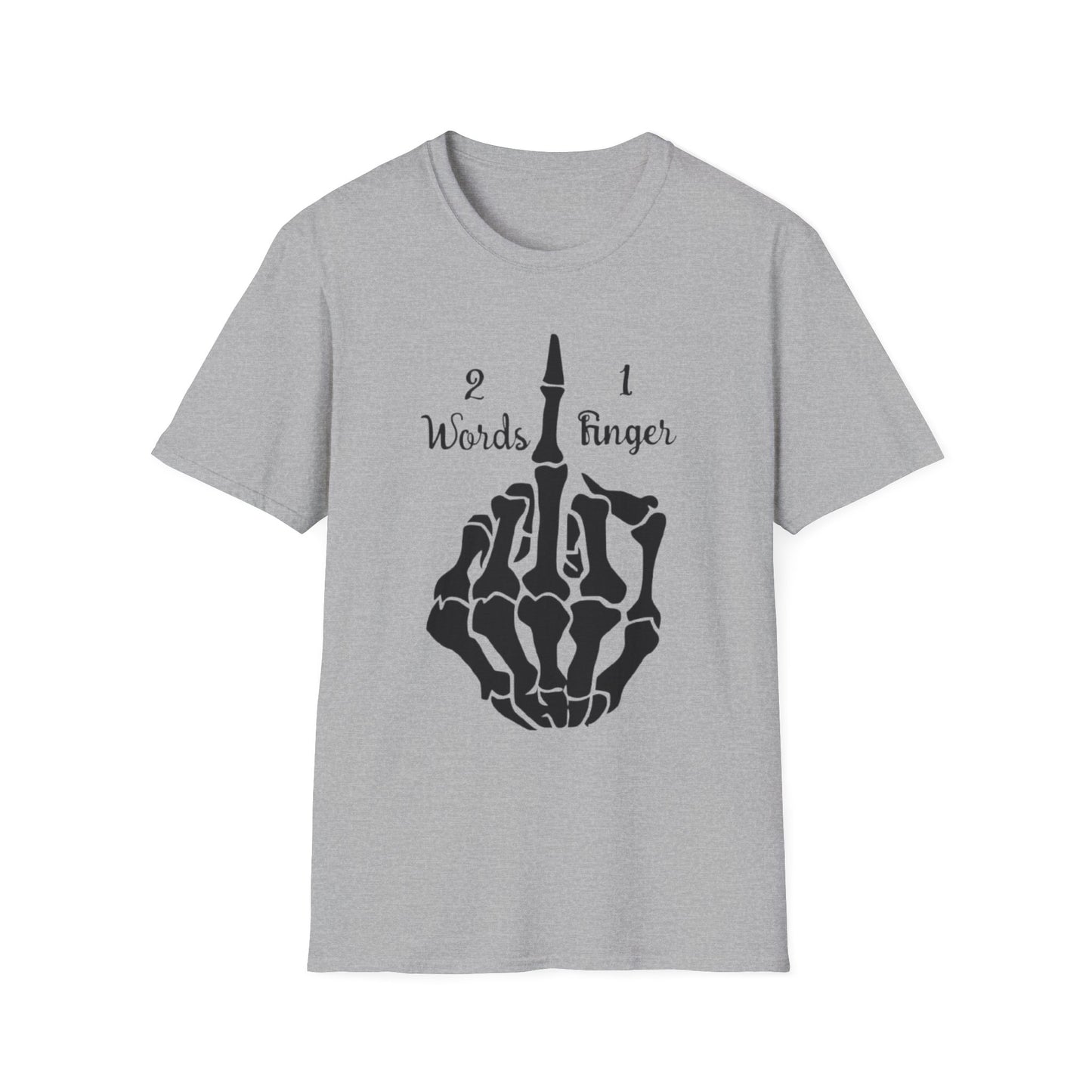 2 Words 1 Finger Sport Grey Printify T-Shirt Rhythm & Drip Apparel