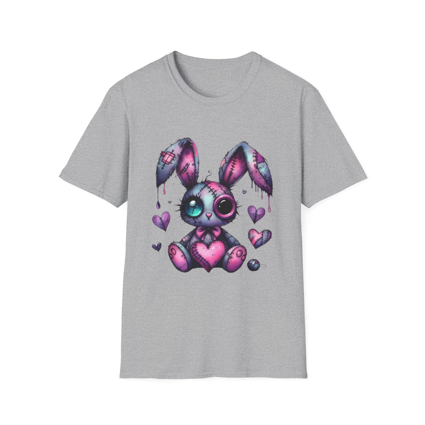 Playful Bunny Graphic T-Shirt - Softstyle Unisex Tee for Cute & Unique Casual Wear