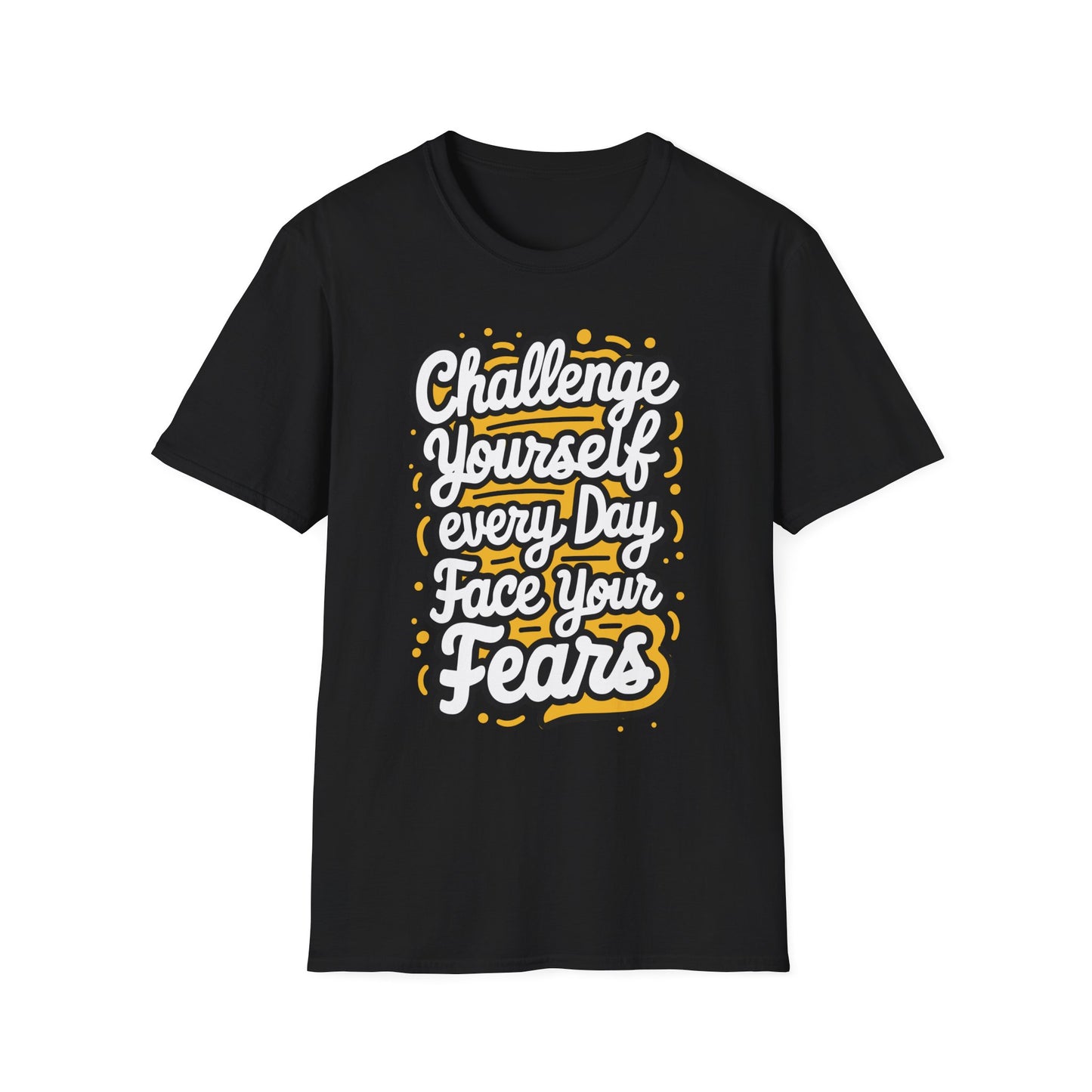 Inspirational Unisex Softstyle T-Shirt - 'Challenge Yourself Every Day, Face Your Fears'