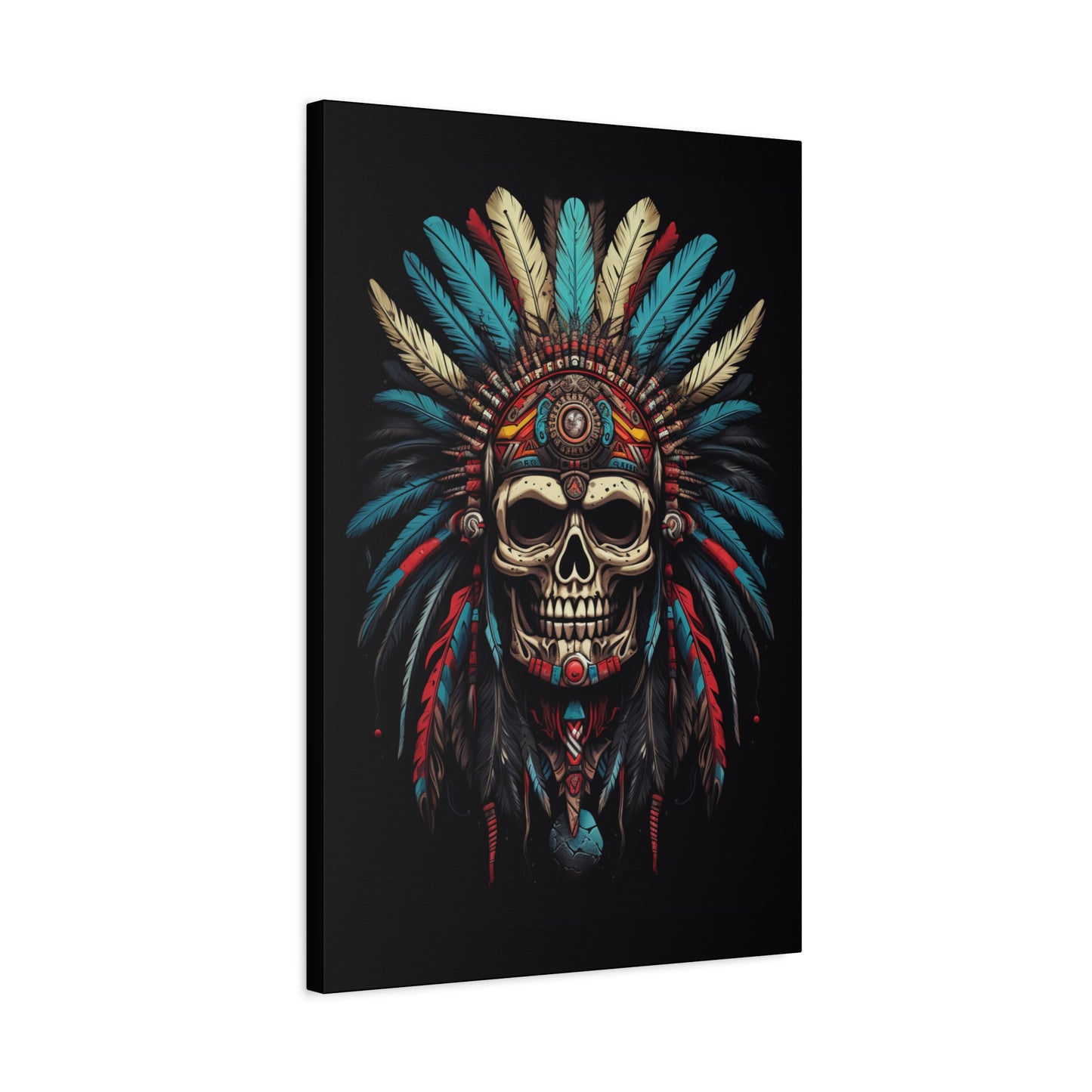Skull- Bohemian Skull Canvas Art Print, Stretched Wall Decor, Unique Skull Artwork, Home Office Decoration, Ideal Gift for Art Lovers Rhythm & Drip Canvas Rhythm & Drip Apparel